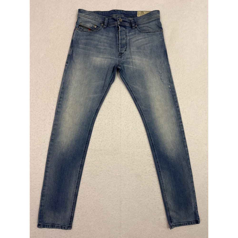 Diesel Tepphar Jeans Mens 30x32 Blue Slim Carrot Stretch Denim 0814W
